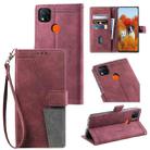 For Xiaomi Redmi 9C/Redmi 10A Splicing Leather Phone Case(Red) - 1