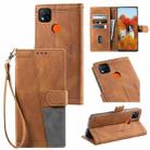 For Xiaomi Redmi 9C/Redmi 10A Splicing Leather Phone Case(Brown) - 1
