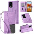 For Xiaomi Redmi 10 Splicing Leather Phone Case(Purple) - 1