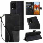 For Xiaomi Redmi 10 Splicing Leather Phone Case(Black) - 1