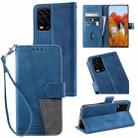 For Xiaomi Redmi 10 Splicing Leather Phone Case(Blue) - 1