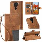 For Xiaomi Redmi Note 9 Splicing Leather Phone Case(Brown) - 1