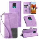 For Xiaomi Redmi Note 9 Pro Splicing Leather Phone Case(Purple) - 1