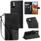 For Xiaomi Redmi Note 10 5G Splicing Leather Phone Case(Black) - 1