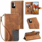 For Xiaomi Redmi Note 10 5G Splicing Leather Phone Case(Brown) - 1