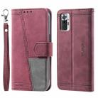 For Xiaomi Redmi Note 10 Pro 4G Splicing Leather Phone Case(Red) - 2
