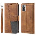 For Xiaomi Redmi Note 10 Pro 4G Splicing Leather Phone Case(Brown) - 2