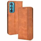 For Motorola Edge 30 Magnetic Buckle Retro Texture Leather Phone Case(Brown) - 1