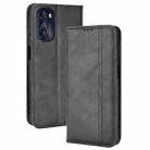 For Motorola Moto G 5G 2022 Magnetic Buckle Retro Texture Leather Phone Case(Black) - 1