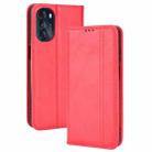 For Motorola Moto G 5G 2022 Magnetic Buckle Retro Texture Leather Phone Case(Red) - 1