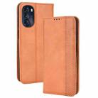 For Motorola Moto G 5G 2022 Magnetic Buckle Retro Texture Leather Phone Case(Brown) - 1