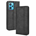 For OPPO Realme 9 4G / 9 Pro+ Magnetic Buckle Retro Texture Leather Phone Case(Black) - 1