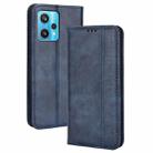 For OPPO Realme 9 4G / 9 Pro+ Magnetic Buckle Retro Texture Leather Phone Case(Blue) - 1