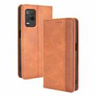 For OPPO Realme 9 5G India / V13 5G / 8 5G Magnetic Buckle Retro Texture Leather Phone Case(Brown) - 1