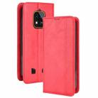 For Oukitel WP18 Magnetic Buckle Retro Texture Leather Phone Case(Red) - 1