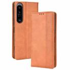 For Sony Xperia 1 IV Magnetic Buckle Retro Texture Leather Phone Case(Brown) - 1