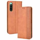 For Sony Xperia 10 IV Magnetic Buckle Retro Texture Leather Phone Case(Brown) - 1