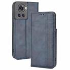 For OnePlus Ace 5G / 10R Magnetic Buckle Retro Texture Leather Phone Case(Blue) - 1