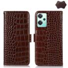For OnePlus Nord CE 2 Lite 5G Crocodile Top Layer Cowhide Leather Phone Case(Brown) - 1