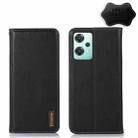 For OnePlus Nord CE 2 Lite 5G KHAZNEH Nappa Top Layer Cowhide Leather Phone Case(Black) - 1