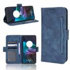 For Motorola Edge 30 Skin Feel Calf Texture Card Slots Leather Phone Case(Blue) - 1