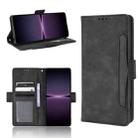 For Sony Xperia 1 IV Skin Feel Calf Texture Card Slots Leather Phone Case(Black) - 1