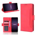 For Sony Xperia 1 IV Skin Feel Calf Texture Card Slots Leather Phone Case(Red) - 1