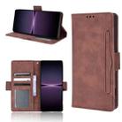 For Sony Xperia 1 IV Skin Feel Calf Texture Card Slots Leather Phone Case(Brown) - 1