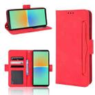 For Sony Xperia 10 IV Skin Feel Calf Texture Card Slots Leather Phone Case(Red) - 1
