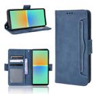 For Sony Xperia 10 IV Skin Feel Calf Texture Card Slots Leather Phone Case(Blue) - 1