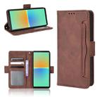 For Sony Xperia 10 IV Skin Feel Calf Texture Card Slots Leather Phone Case(Brown) - 1