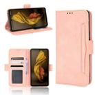 For Sharp Aquos R7 Skin Feel Calf Texture Card Slots Leather Phone Case(Pink) - 1