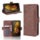 For Sharp Aquos R7 Skin Feel Calf Texture Card Slots Leather Phone Case(Brown) - 1
