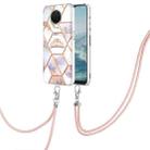 For Nokia G20 / G10 Splicing Marble Flower Pattern TPU Phone Case with Lanyard(Imperial Crown) - 1