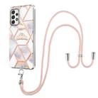 For Samsung Galaxy A53 5G Splicing Marble Flower Pattern TPU Phone Case with Lanyard(Imperial Crown) - 1