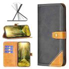 For Xiaomi Redmi Note 9 Color Matching Double Sewing Thread Leather Phone Case(Black) - 1