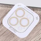 For iPhone 12 Pro Glitter Ring Tempered Glass Camera Lens Film(Gold) - 4