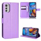 For Motorola Moto E32 4G Diamond Texture Leather Phone Case(Purple) - 1