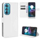 For Motorola Edge 30 Diamond Texture Leather Phone Case(White) - 1