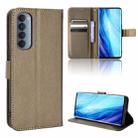 For OPPO Reno4 Pro Global&India&Southeast Asia Diamond Texture Leather Phone Case(Brown) - 1