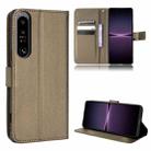 For Sony Xperia 1 IV Diamond Texture Leather Phone Case(Brown) - 1