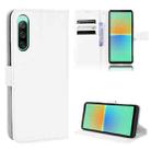 For Sony Xperia 10 IV Diamond Texture Leather Phone Case(White) - 1