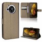 For Sharp Aquos R7 Diamond Texture Leather Phone Case(Brown) - 1
