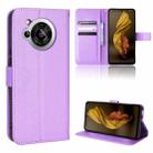 For Sharp Aquos R7 Diamond Texture Leather Phone Case(Purple) - 1