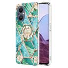 For OnePlus Nord N20 5G Splicing Marble Flower Pattern TPU Ring Holder Case(Blue Flower) - 1