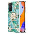 For Xiaomi Redmi Note 11 Pro 5G / 4G Foreign Splicing Marble Flower Pattern TPU Ring Holder Case(Blue Flower) - 1