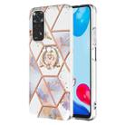 For Xiaomi Redmi Note 11s / Note 11 4G Foreign Splicing Marble Flower Pattern TPU Ring Holder Case(Imperial Crown) - 1