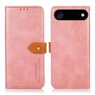 For iPhone 14 KHAZNEH Dual-color Cowhide Texture Flip Leather Phone Case(Rose Gold) - 1