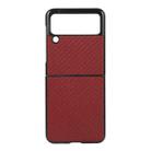 For Samsung Galaxy Z Flip3 5G Carbon Fiber Texture PU Leather Phone Case(Red) - 1