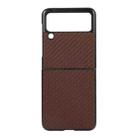 For Samsung Galaxy Z Flip3 5G Carbon Fiber Texture PU Leather Phone Case(Brown) - 1